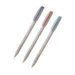 Hauser Q10 Ball Pen in its wallet pack, showing blue, black, and red ink options.