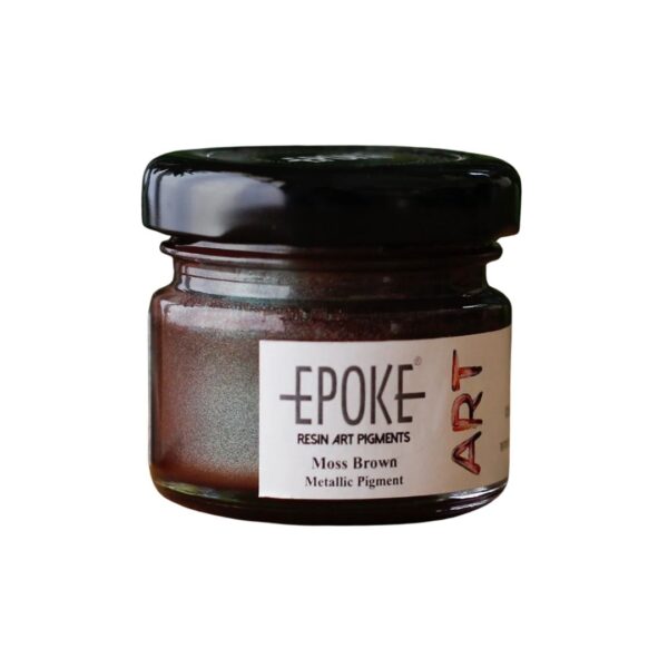 Epoke Moss Brown Metallic Pigment Paste 20gm container.