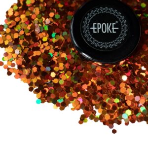 Epoke Orange Chunky Glitter 15 gms container.