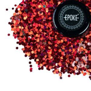 Epoke Red Chunky Glitter 15 gms container.