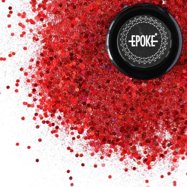 Epoke Red Mix Glitter 15 gms container.