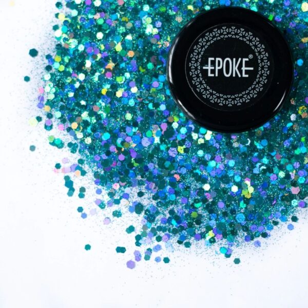 Epoke Teal Mix Glitter 15 gms container.
