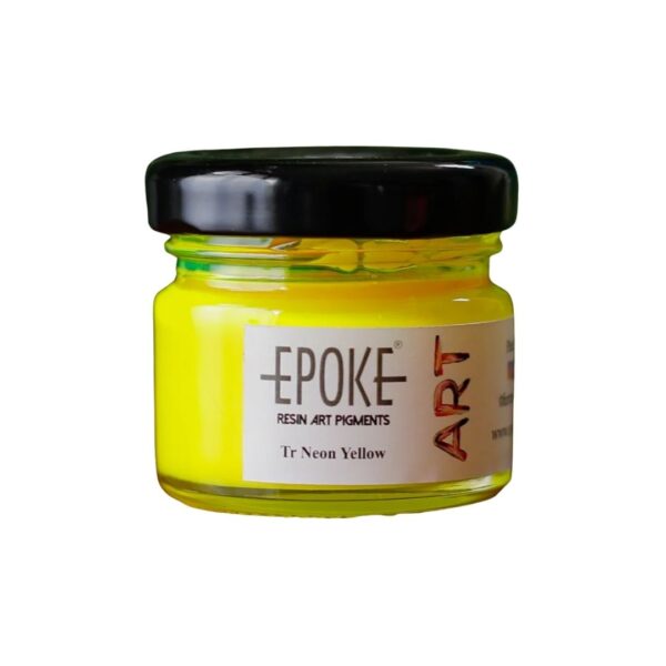 Epoke Translucent Neon Yellow Pigment Paste 20gm container.