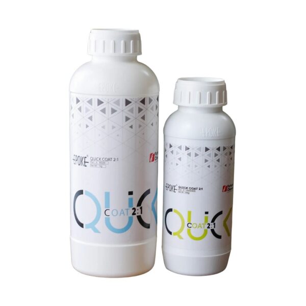 EPOKE Quick Coat Resin 2:1 - 1200gm kit box, showing both resin and hardener containers.