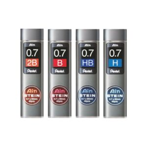 Bold 0.7mm mechanical pencil lead grades H, HB, B, and 2B.