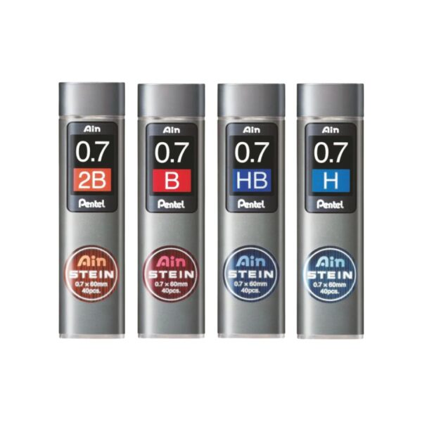 Bold 0.7mm mechanical pencil lead grades H, HB, B, and 2B.