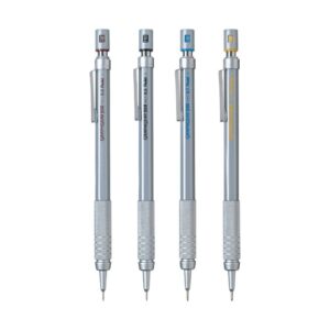 Pentel GraphGear 500 mechanical pencil with silver body.
