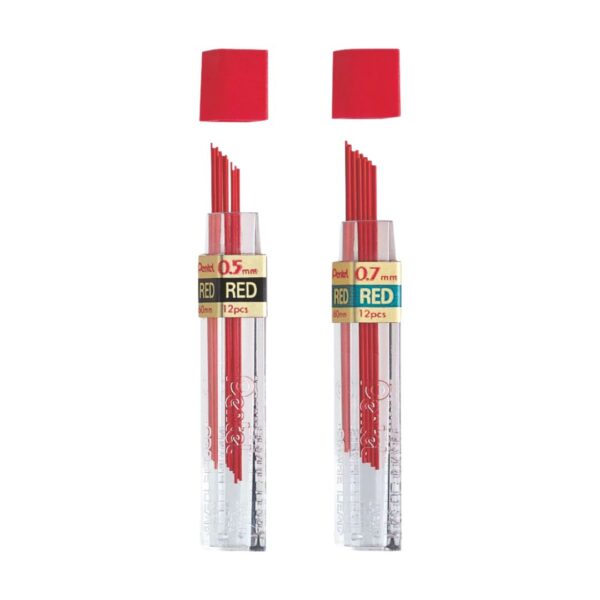Pentel Hi-Polymer colored mechanical pencil leads in Red
