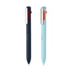 Pentel Izee 4-in-1 multi-color ballpoint pen in light blue and dark blue.