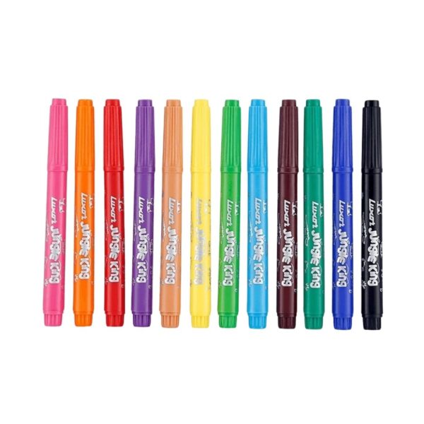 Close-up of the child-friendly pen tips and vibrant ink colors.