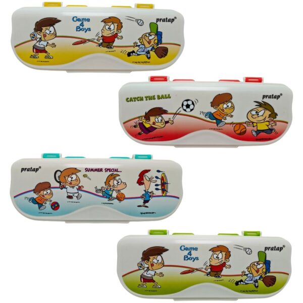 Pratap Hy Passion Junior Drawing Box in a bright, kid-friendly color.