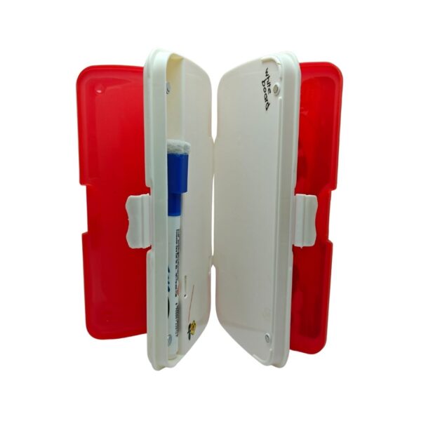 The interior of the Hy Power box neatly filled with school supplies.