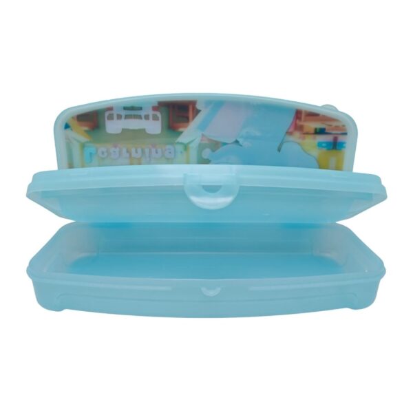 An open view showing the multi-level storage tray inside the box.