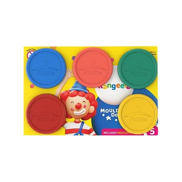 Rangeela Moulding Dough - 5 Shades pack showing the primary and fluorescent colors.