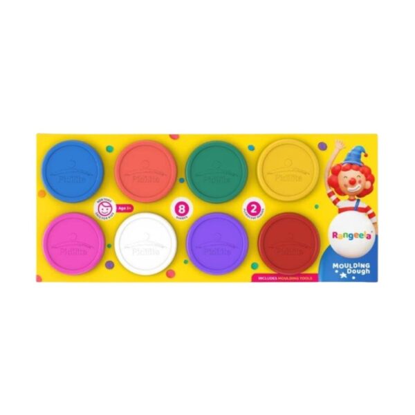 A collection of 8 vibrant dough sticks in primary and neon colors.